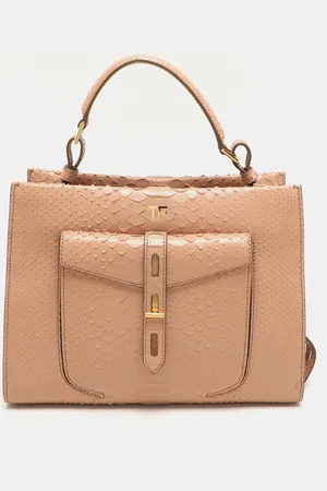Tom Ford Python Small T Twist Top Handle Bag
