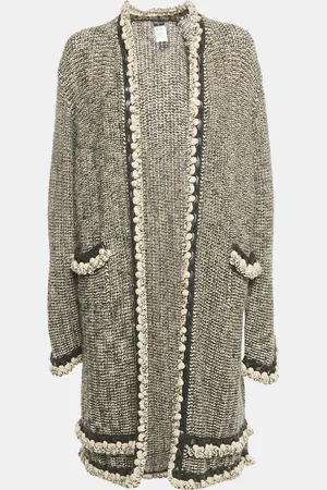 CHANEL Vintage Wool Blend Knit Open Front Cardigan L