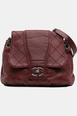 CHANEL Medium Quilted Caviar and Aged Calfskin Bubble Graphic Messenger Bag