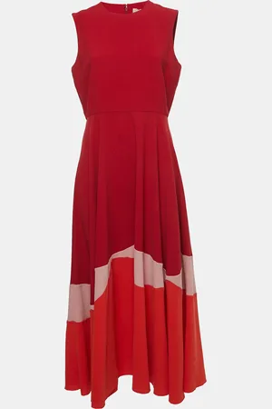 Roksanda /Orange Crepe A-Line Sleeveless Maxi Dress L