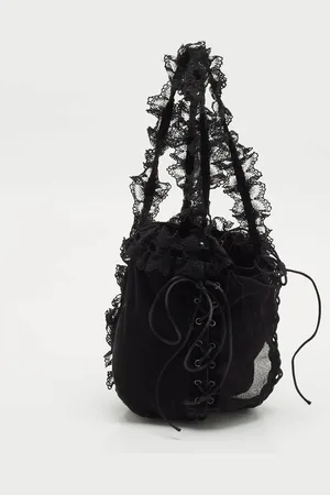 Saint Laurent Saint Laurent Mesh and Lace Up Corset Bag