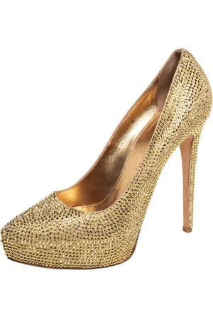 LE SILLA Suede Crystal Embellished Platform Pumps Size 38
