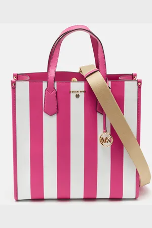 Michael Kors Stripe Leather Large North South Maple Tote