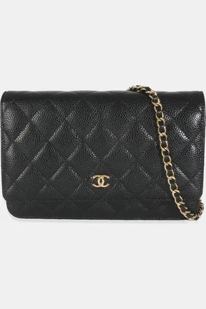 CHANEL Quilted Caviar Classic Wallet On Chain