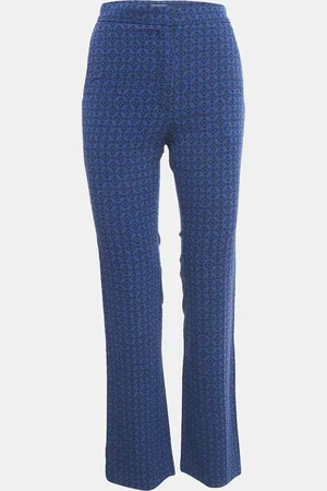 Sandro Blue Jacquard Crepe Amparo Pants S