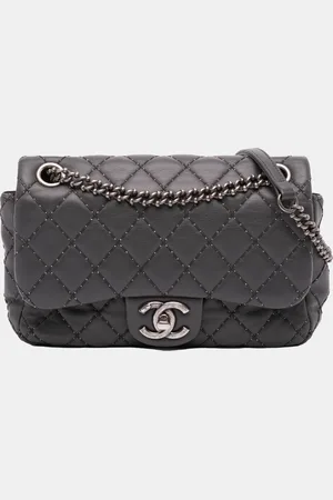 CHANEL Quilted Lambskin Stitched Single Flap