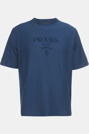 Prada Logo Embossed Jersey Crewneck T-Shirt S