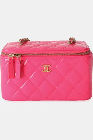 CHANEL Neon Quilted Patent Pearl Crush Vanity bag