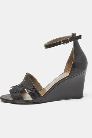Hermès Lizard Legend Wedge Sandals Size 39