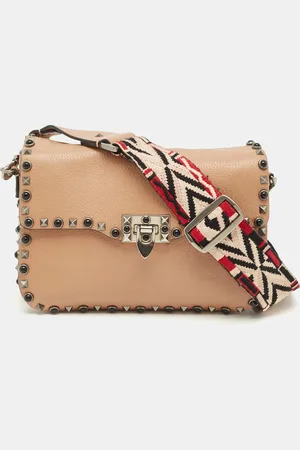 VALENTINO Leather Medium Rolling Rockstud Shoulder Bag