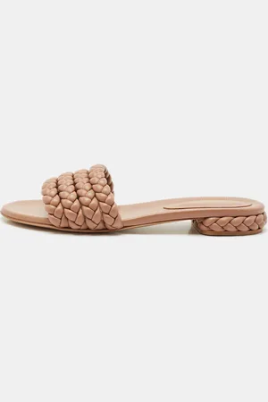 Gianvito Rossi Braided Leather Flat Sandals Size 41