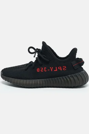 adidas /Red Knit Fabric Boost 350 V2 Bred Sneakers Size 36 2/3
