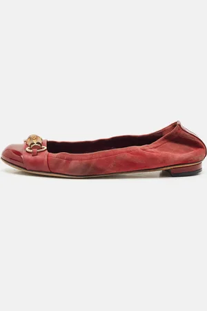 Gucci Patent Leather and Suede Horsebit Ballet Flats Size 39