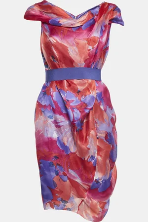Carolina Herrera CH Abstract Print Silk Belted Short Dress S