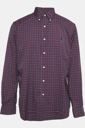 Ralph Lauren /Pink Tartan Check Crepe Classic Fit Shirt XL