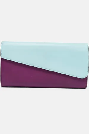 Dior /Blue Leather Flap Continental Wallet
