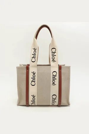 Chloé Copper Brown/ Canvas and Leather Medium Woody Tote