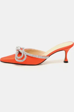 Mach & Mach Satin Crystal Embellished Double Bow Mules Size 37