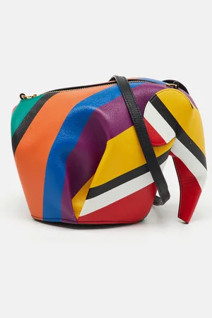 Loewe Leather Mini Striped Elephant Crossbody Bag