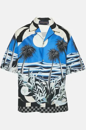 LOUIS VUITTON Damier Pacific Cotton Short Sleeve Shirt 4L