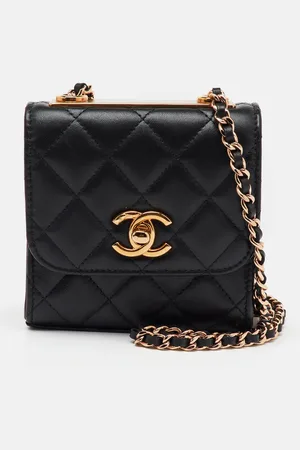 CHANEL Quilted Leather Mini Trendy CC Chain Clutch Bag