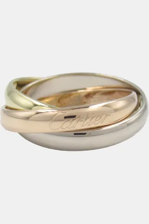 Cartier 18K White Rose Gold Trinity Ring EU 52