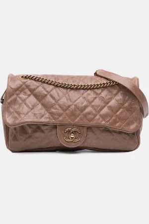 CHANEL Large Quilted Glazed Caviar Shiva Flap