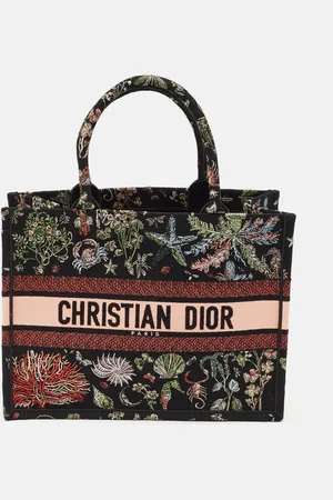 Dior Multicolor Embroidered Canvas Medium Book Tote