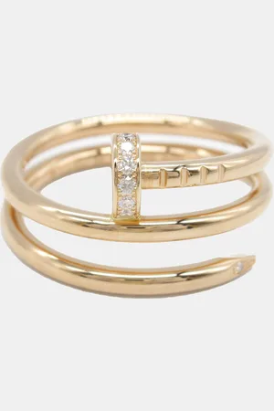 Cartier 18K Rose Gold Diamond Juste Un Clou Double Ring EU 54