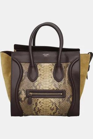 Céline Dark Snakeskin Pyhton Mini Luggage Bag