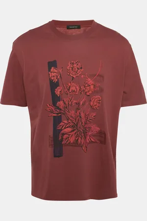 Ermenegildo Zegna Floral Print Cotton Crew Neck T-Shirt XXL