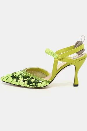 Fendi Leather and Sequins Embellished Colibri Lite Pumps Size 36