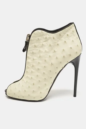 Tom Ford /Black Ostrich Leather Booties Size 39