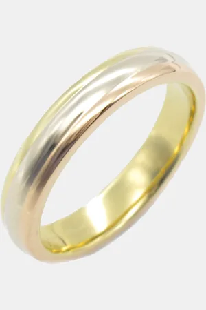 Cartier 18K Yellow, White, Gold Trinity Vendome Ring EU 54