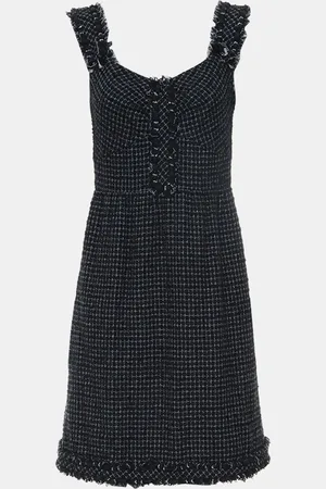 CHANEL Dark Tweed Sleeveless Dress FR Women 40