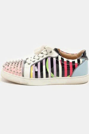 Christian Louboutin Patent Leather Spike Trainers Sneakers Size 37