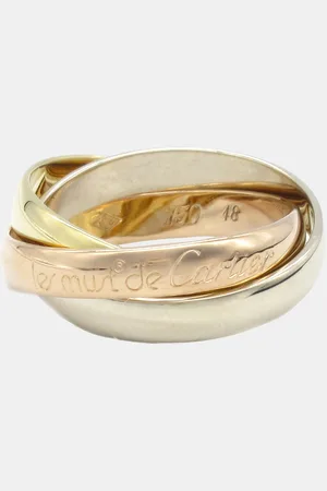Cartier 18K Yellow, Rose, Gold Trinity Ring EU 48