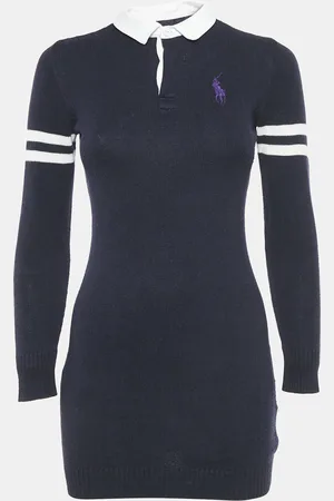 Ralph Lauren Cotton Knit Polo Sweater Dress L