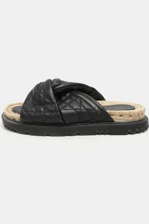 Dior Cannage Leather D-Twist Espadrille Slides Size 37