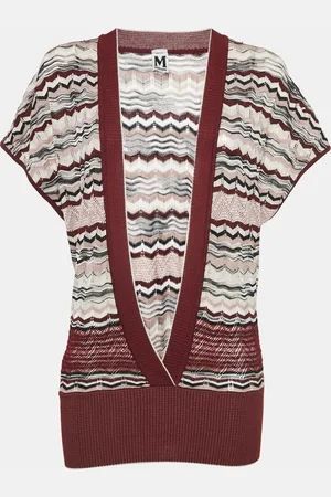 M Missoni Patterned Knit Wool Blend Top S