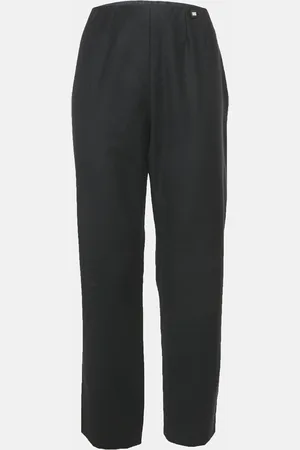CHANEL Wool Straight Leg Trousers L