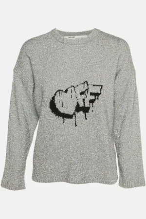 OFF-WHITE Logo Fleece Knit Crew Neck Jumper S
