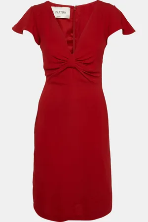 VALENTINO Crepe Cap Sleeve Short Dress S