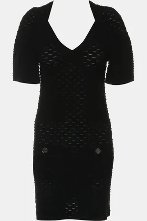 CHANEL Wool Knitted Short Sleeve Dress FR Women 34