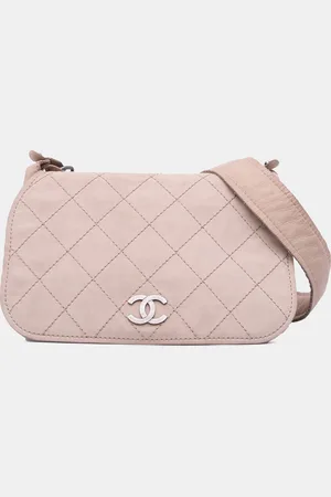 CHANEL Brown Calfskin Stitched Highlander Messenger Bag