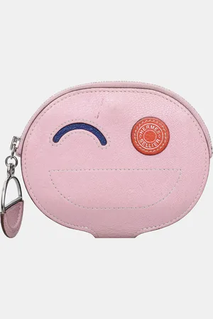 Hermès Mauve Sylvestre, Bleu Electrique & Capucine Chevre Mysore Leather In The Loop Wink Card Holder