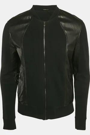 Bottega Veneta Leather and Knit Zip-UP Jacket XL