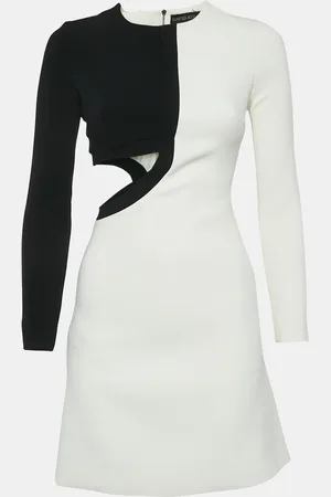 DAVID KOMA Crepe Cut-Out Long Sleeve Mini Dress S