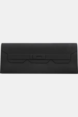 Hermès Noir Swift Leather Shadow Birkin Cut Clutch Bag