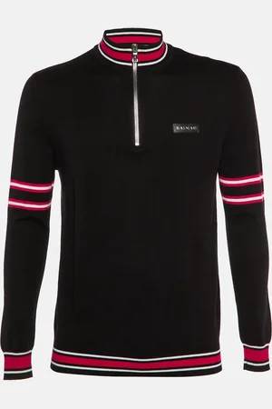 Balmain /Red Striped Knit Polo Jumper M